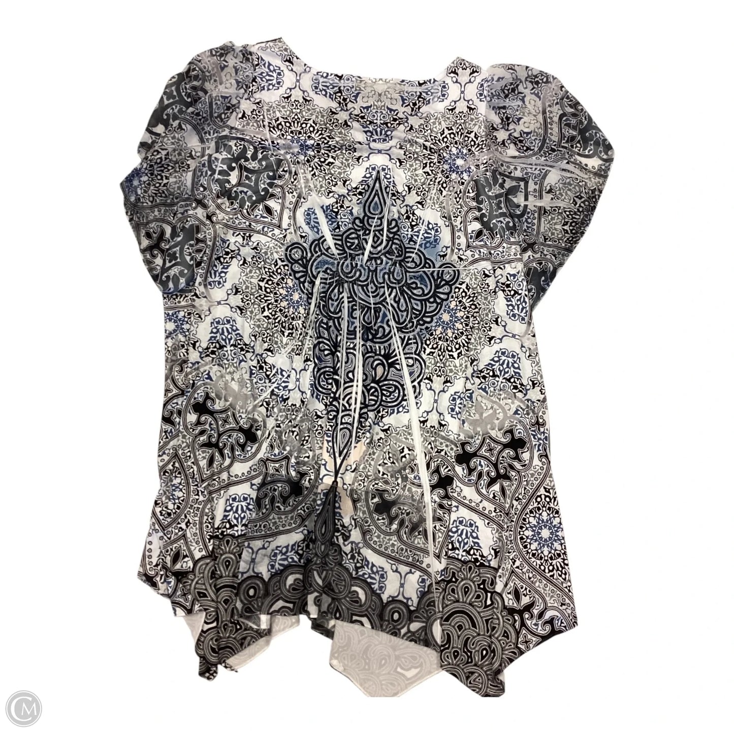 Top Short Sleeve By One World In Grey & White, Size: 3x