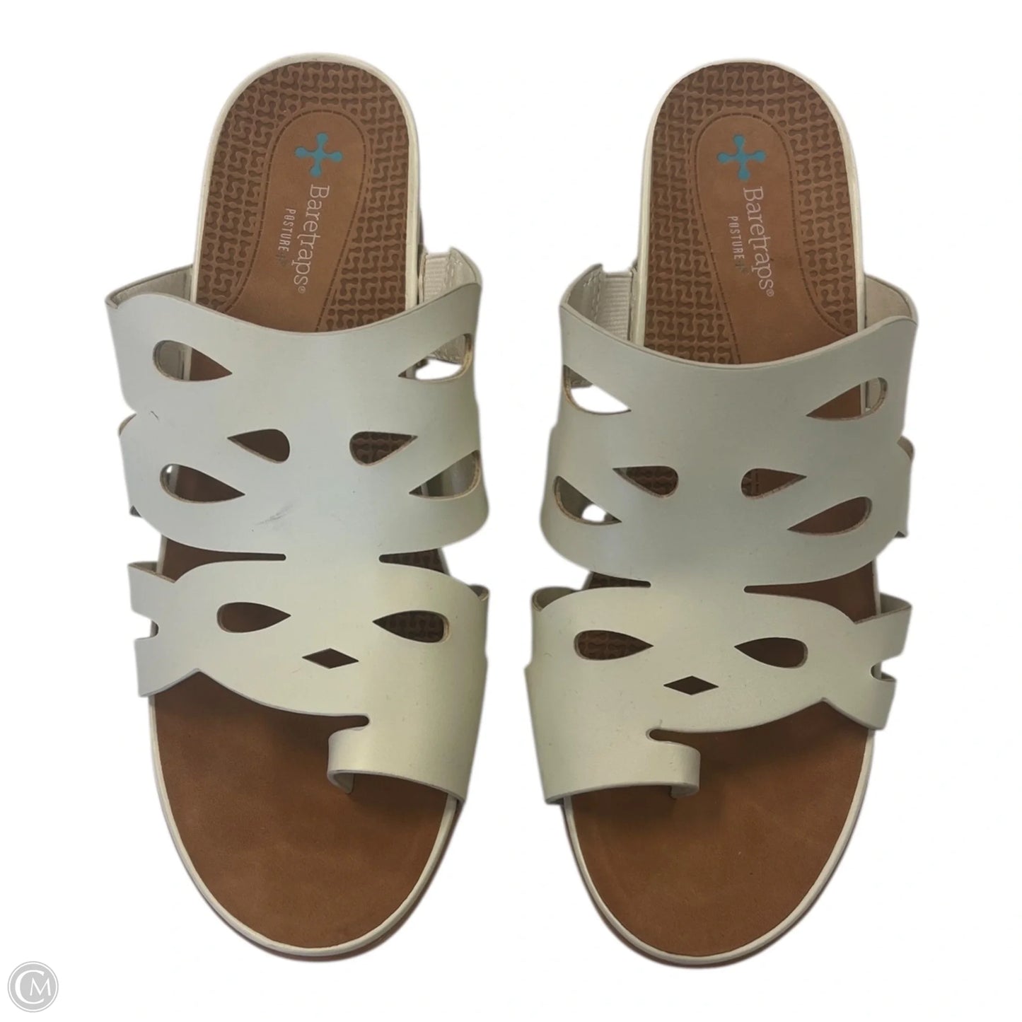 Sandals Heels Wedge By Bare Traps In Cream, Size: 10