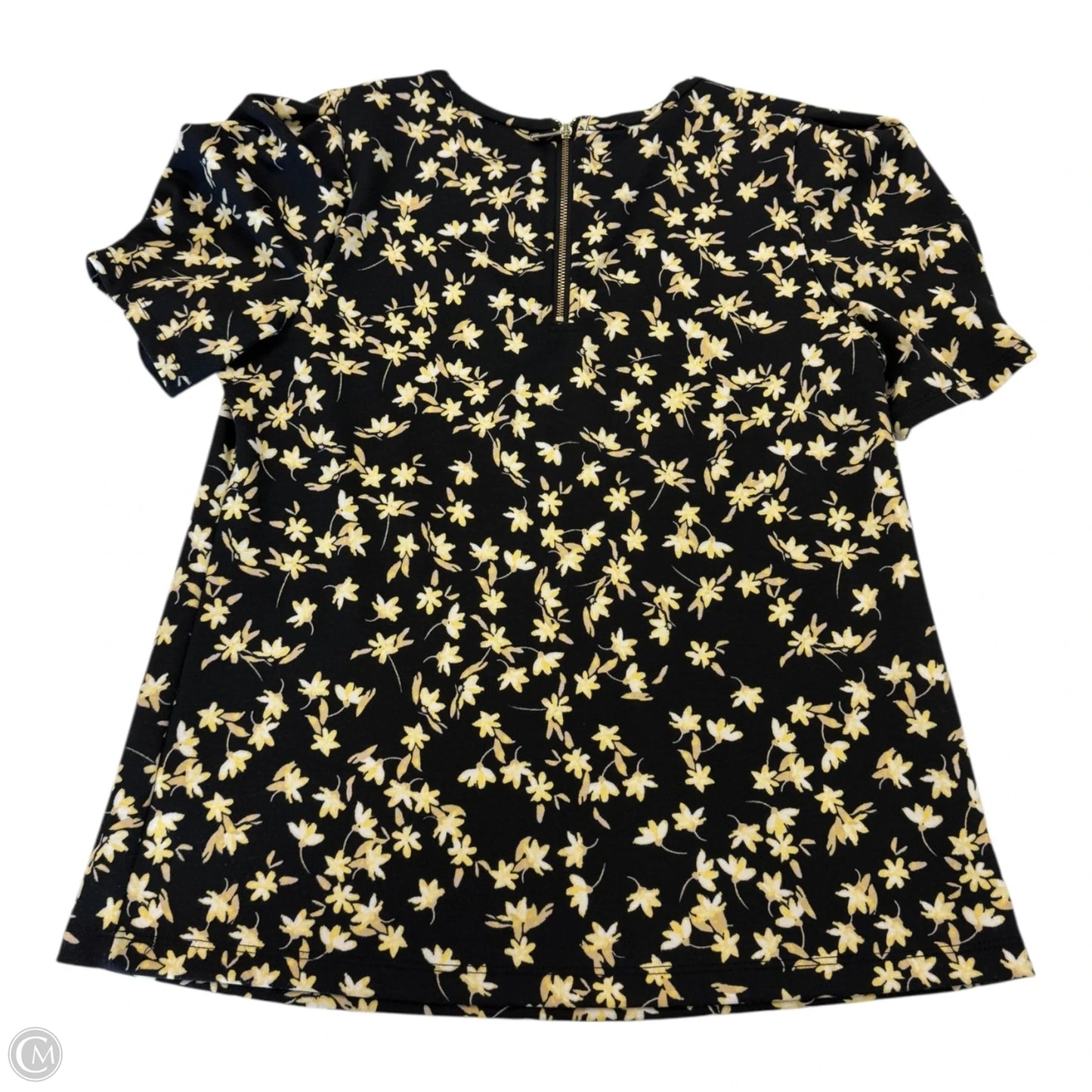 Top Short Sleeve By Liz Claiborne In Black & Yellow, Size: S