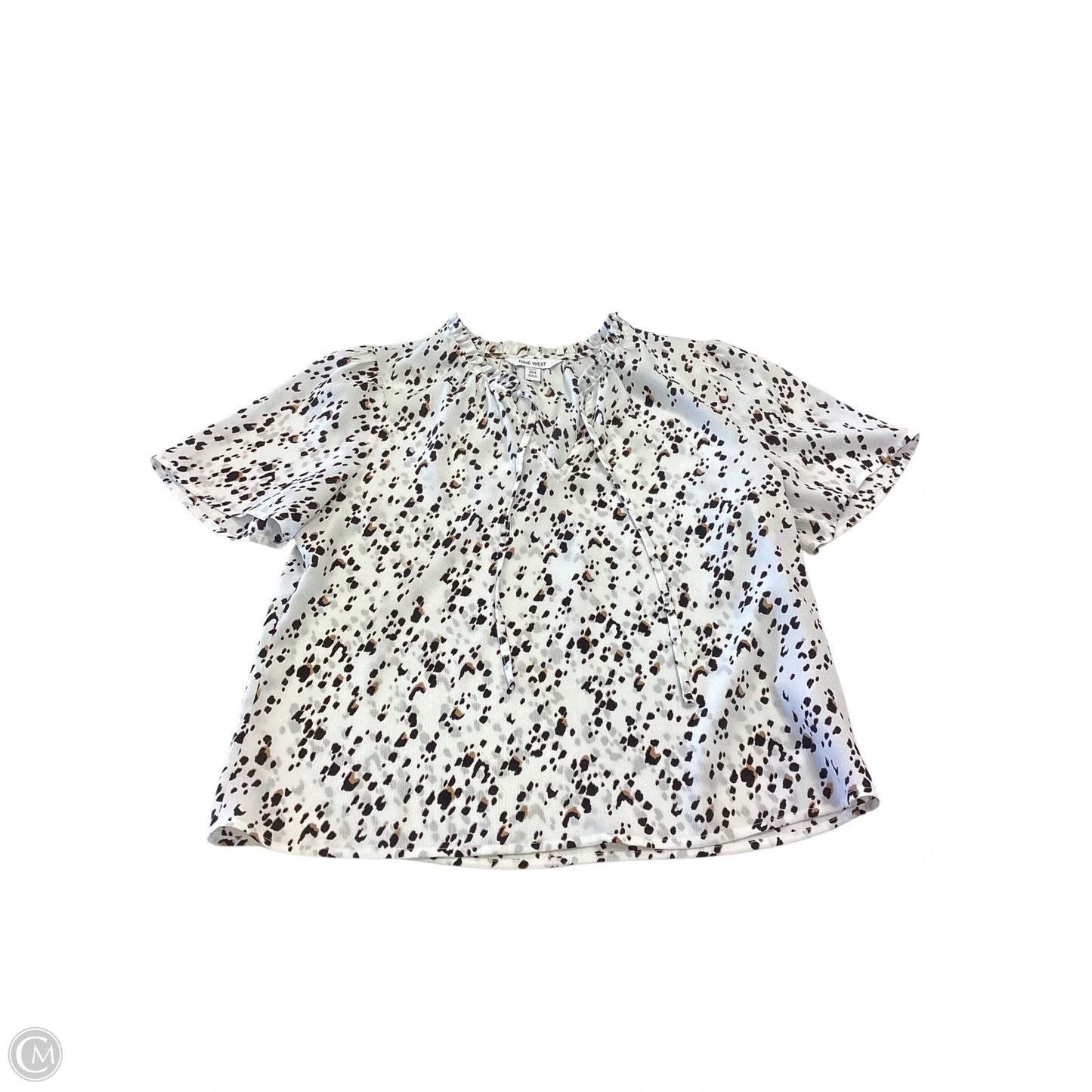 Top Short Sleeve By Nine West In Leopard Print, Size: Mp