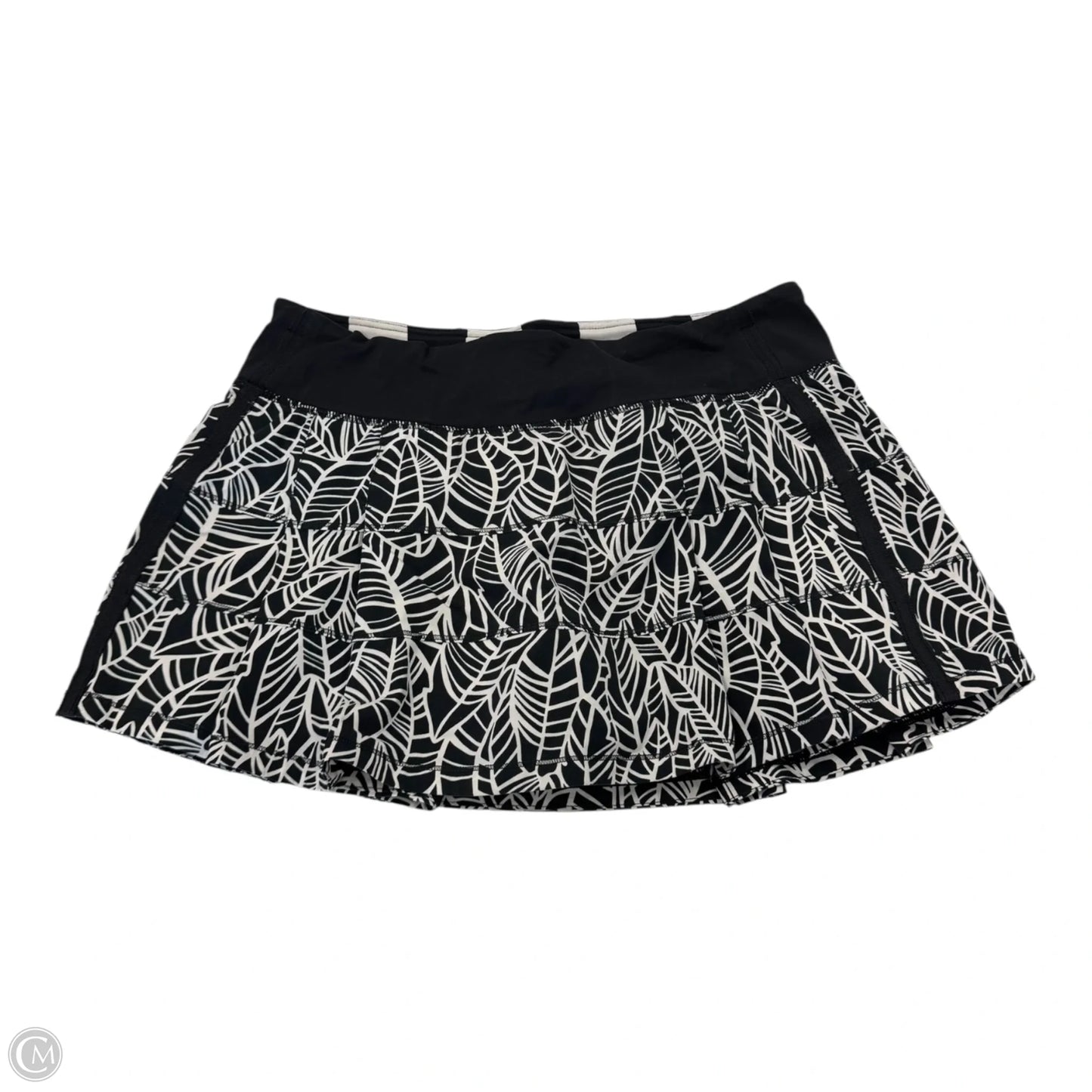 Athletic Skort By Lululemon In Black & White, Size: 8