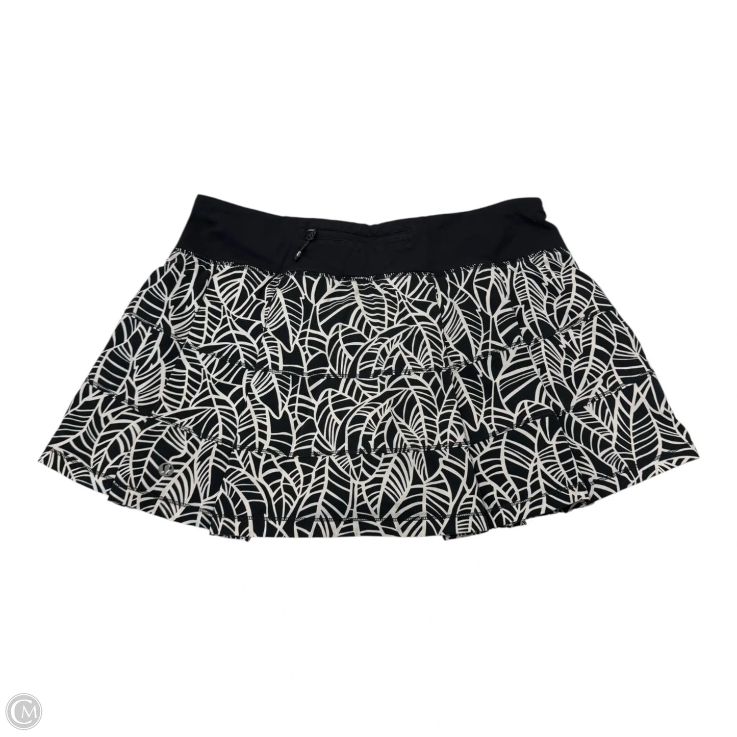Athletic Skort By Lululemon In Black & White, Size: 8