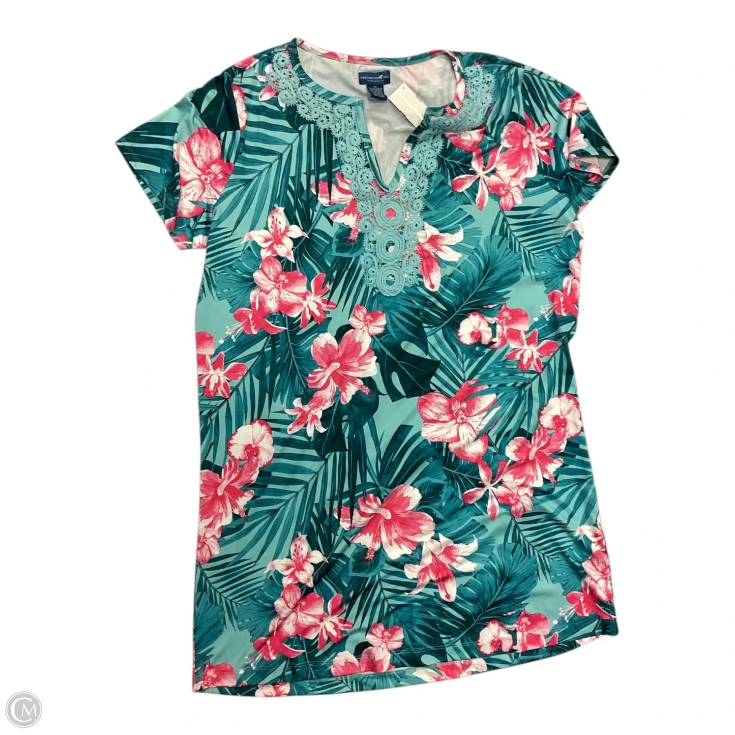 Swimwear Cover-up By Caribbean Joe In Blue & Pink, Size: Xl