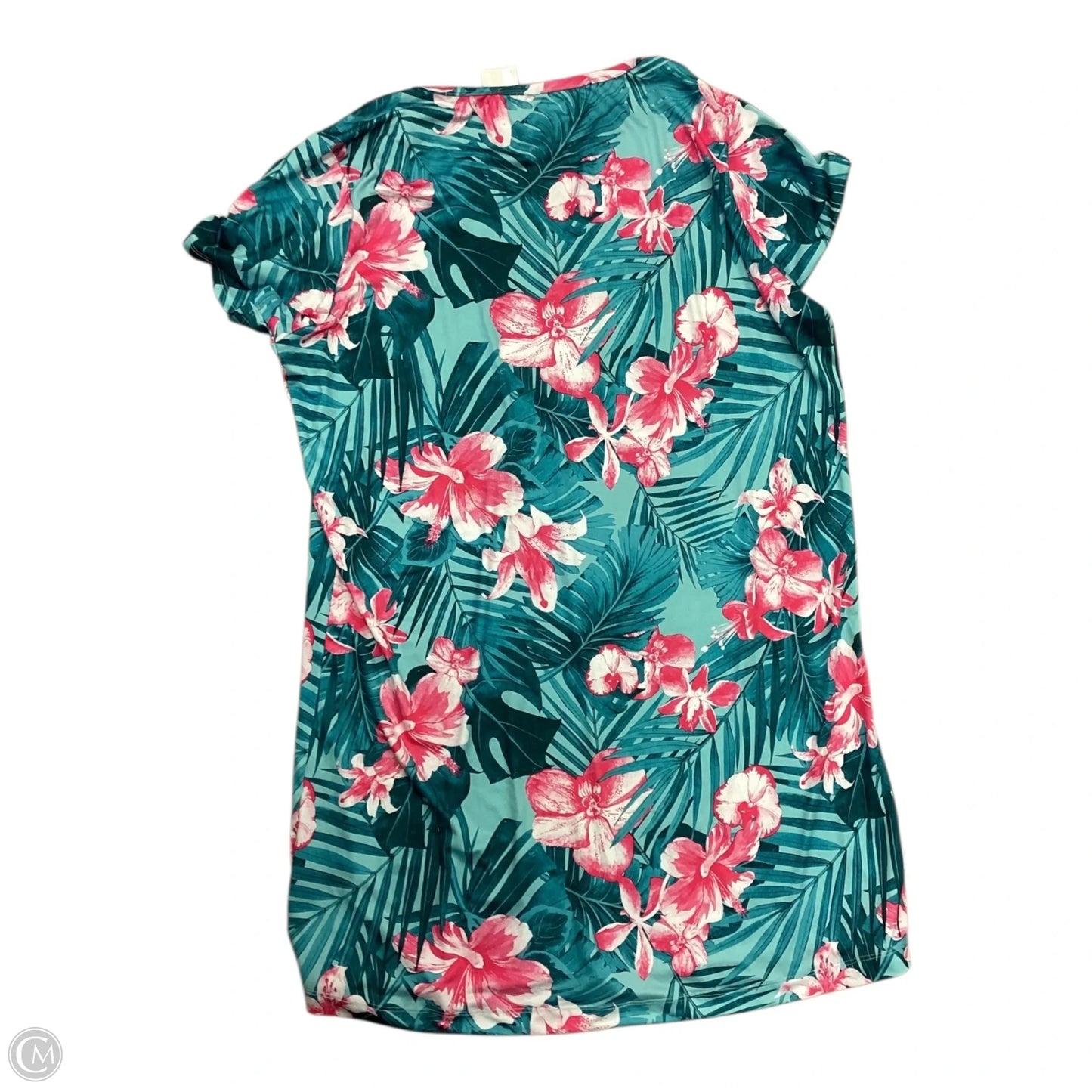 Swimwear Cover-up By Caribbean Joe In Blue & Pink, Size: Xl