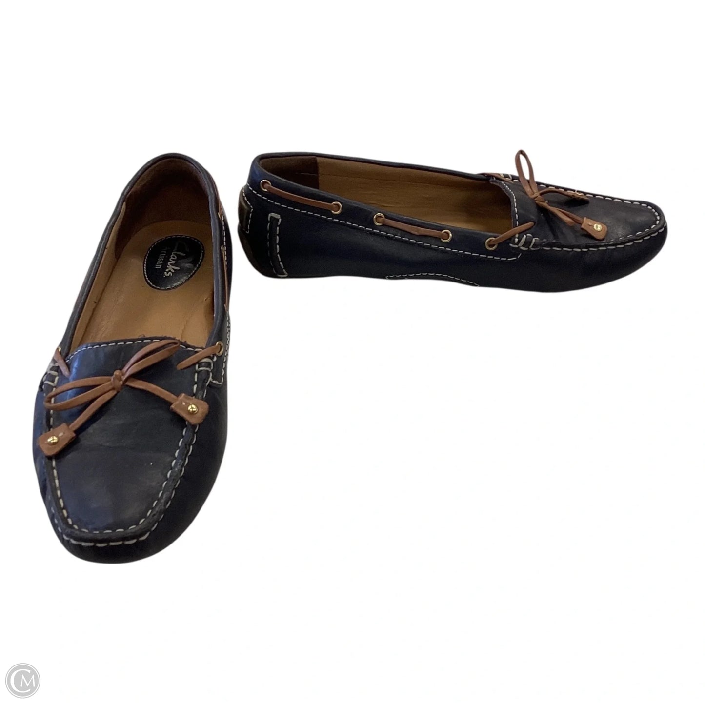 Shoes Flats By Clarks In Navy, Size: 9