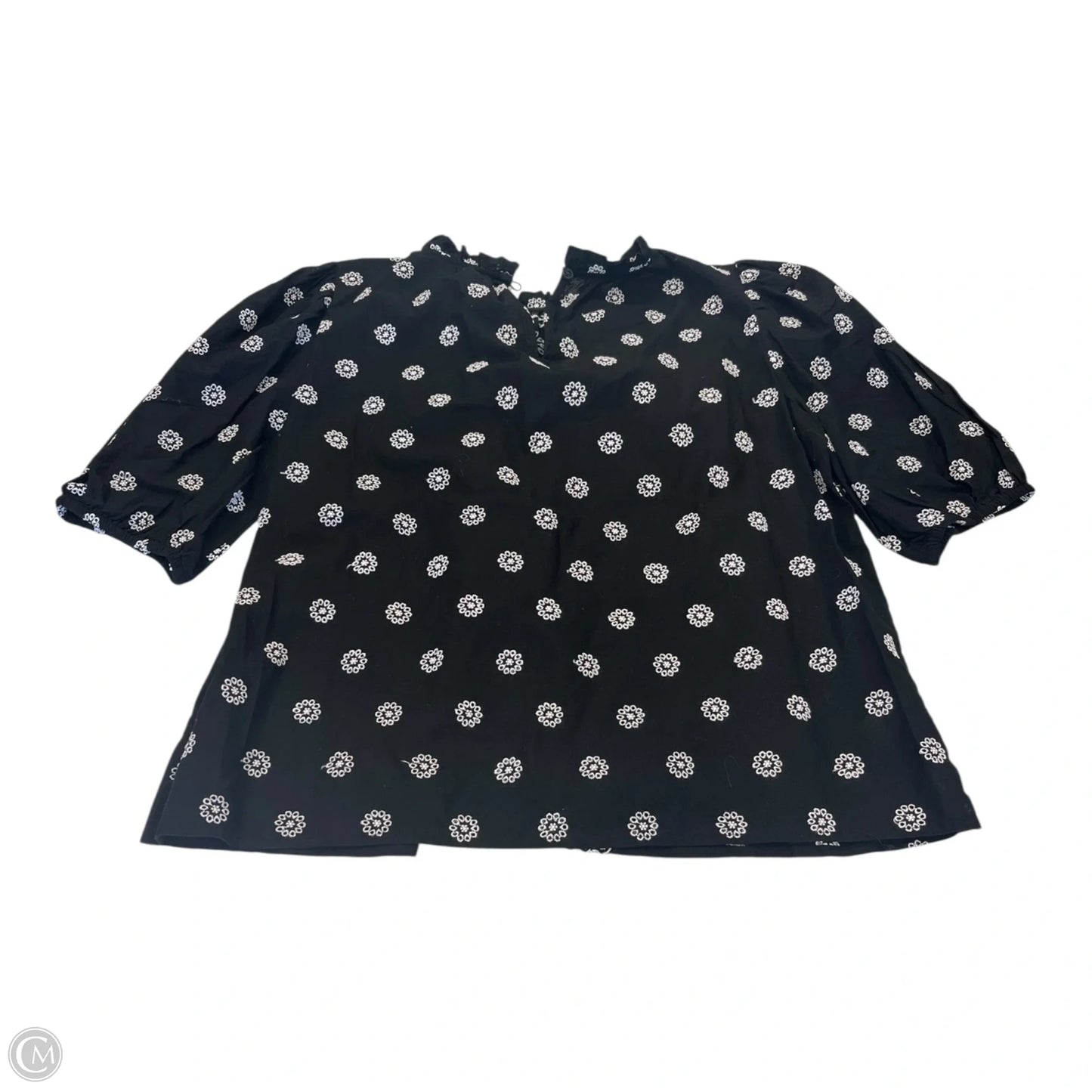 Top 3/4 Sleeve By Loft In Black & White, Size: Xs