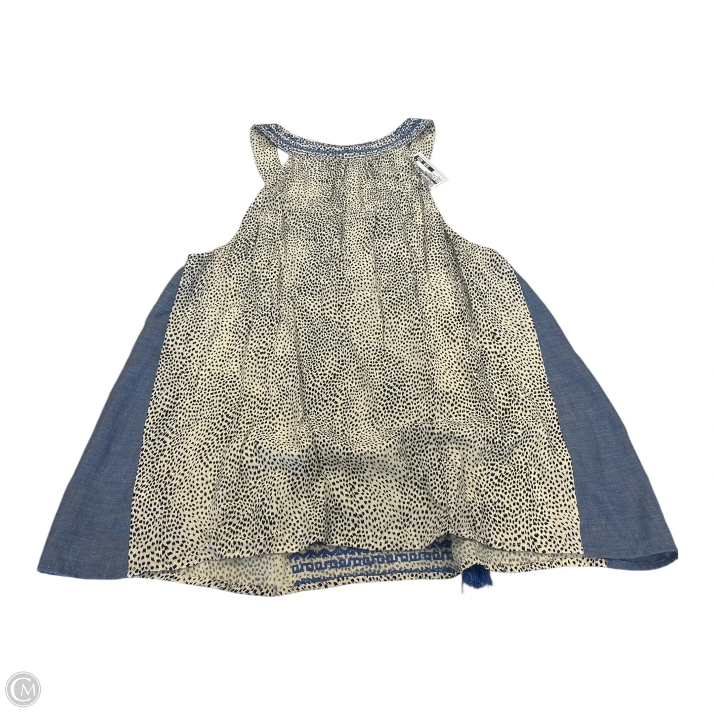 Top Sleeveless By Clothes Mentor In Blue & Cream, Size: L