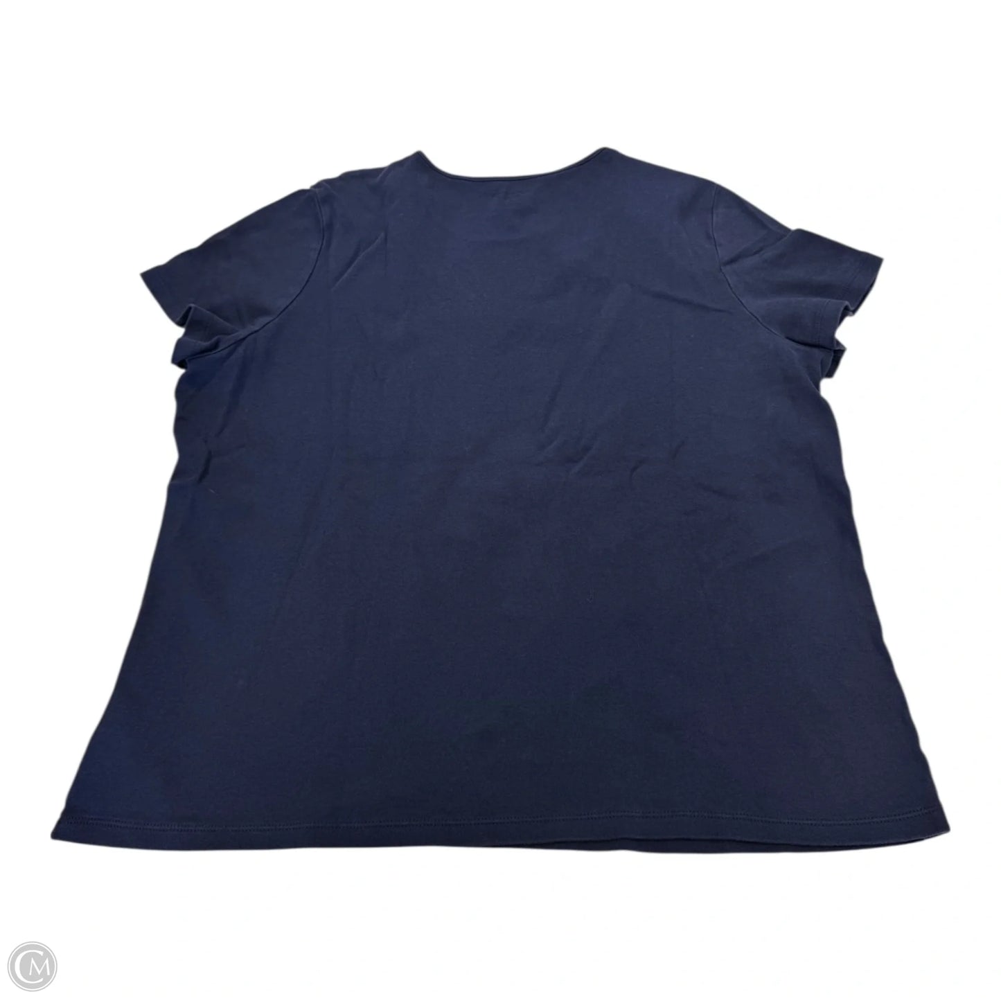 Top Short Sleeve Basic By Croft And Barrow In Navy, Size: 1x