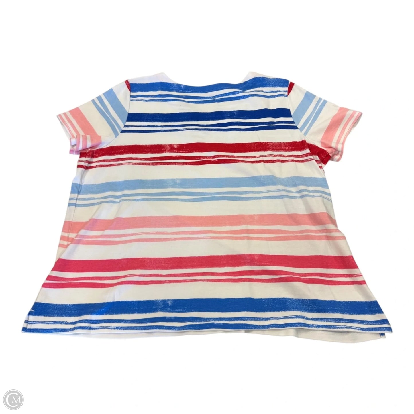 Top Short Sleeve By Kim Rogers In Striped Pattern, Size: 1x