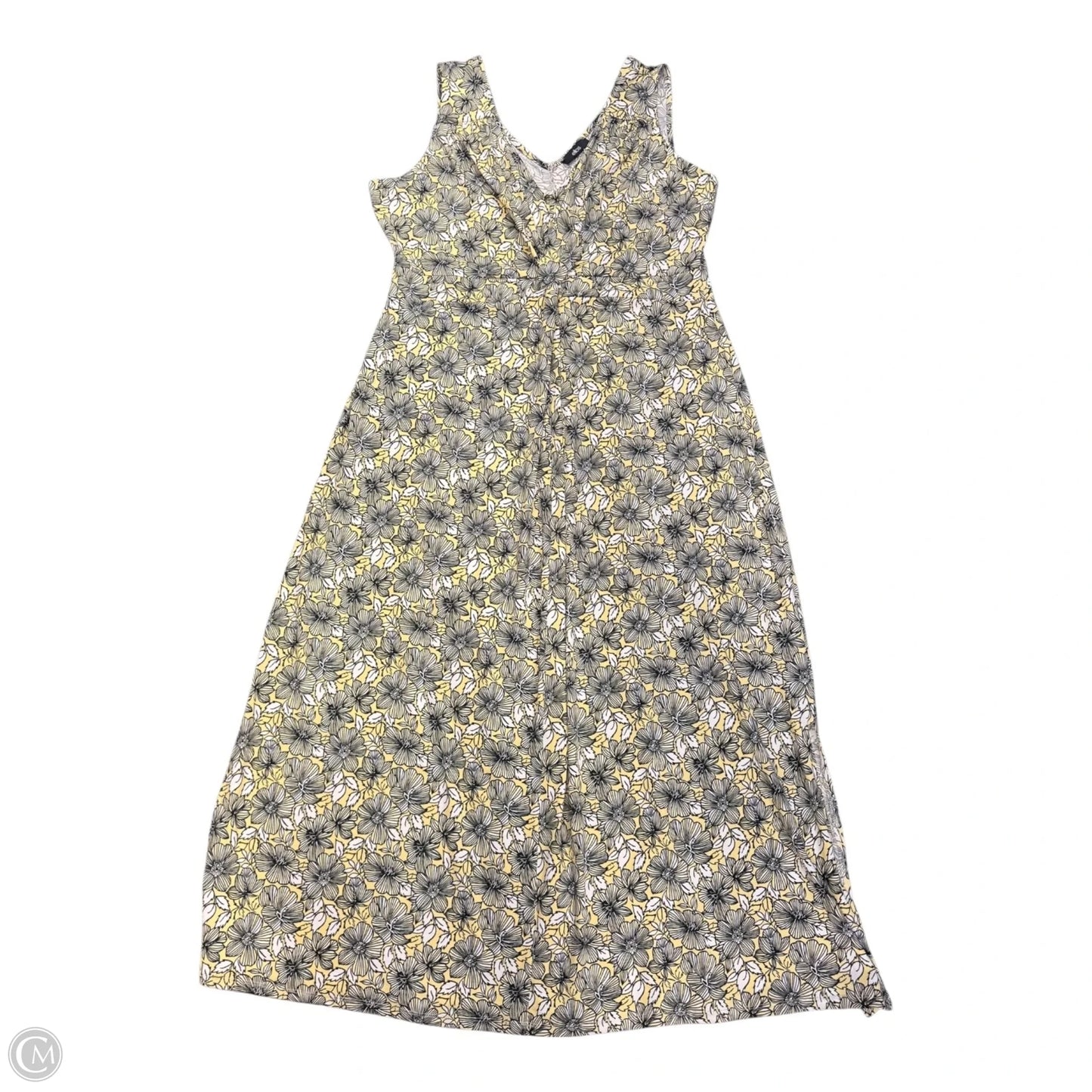 Dress Casual Maxi By Ellos In Black & Yellow, Size: 16