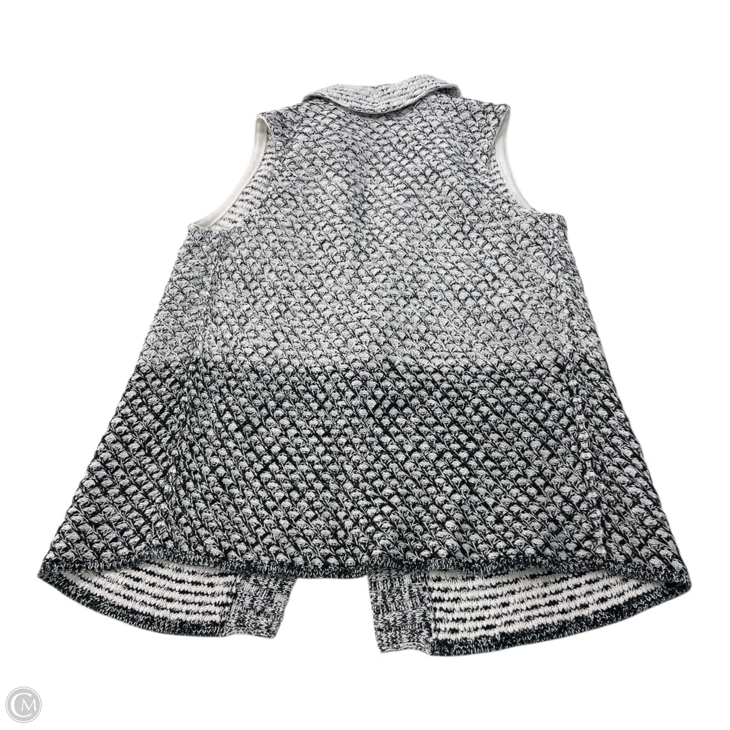 Vest Sweater By Chicos In Black & White, Size: S