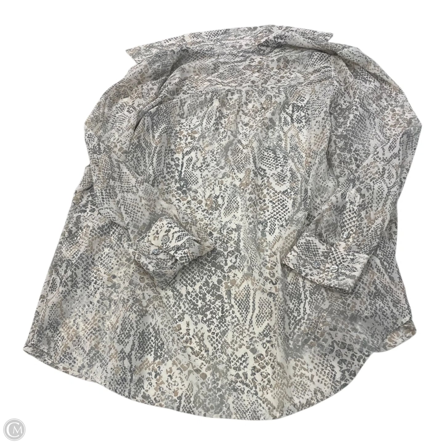 Top Long Sleeve By Chicos In Snakeskin Print, Size: M