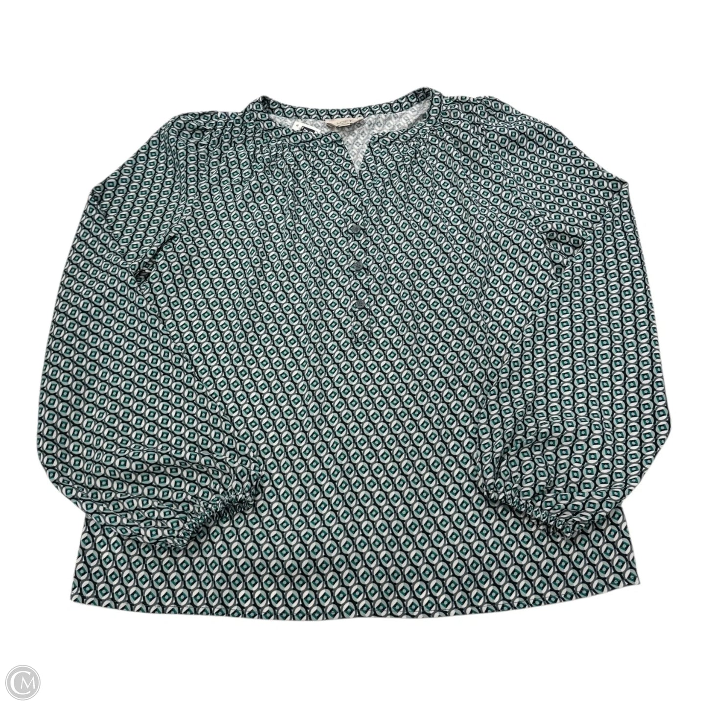 Top Long Sleeve By Loft In Blue & Green, Size: Xs
