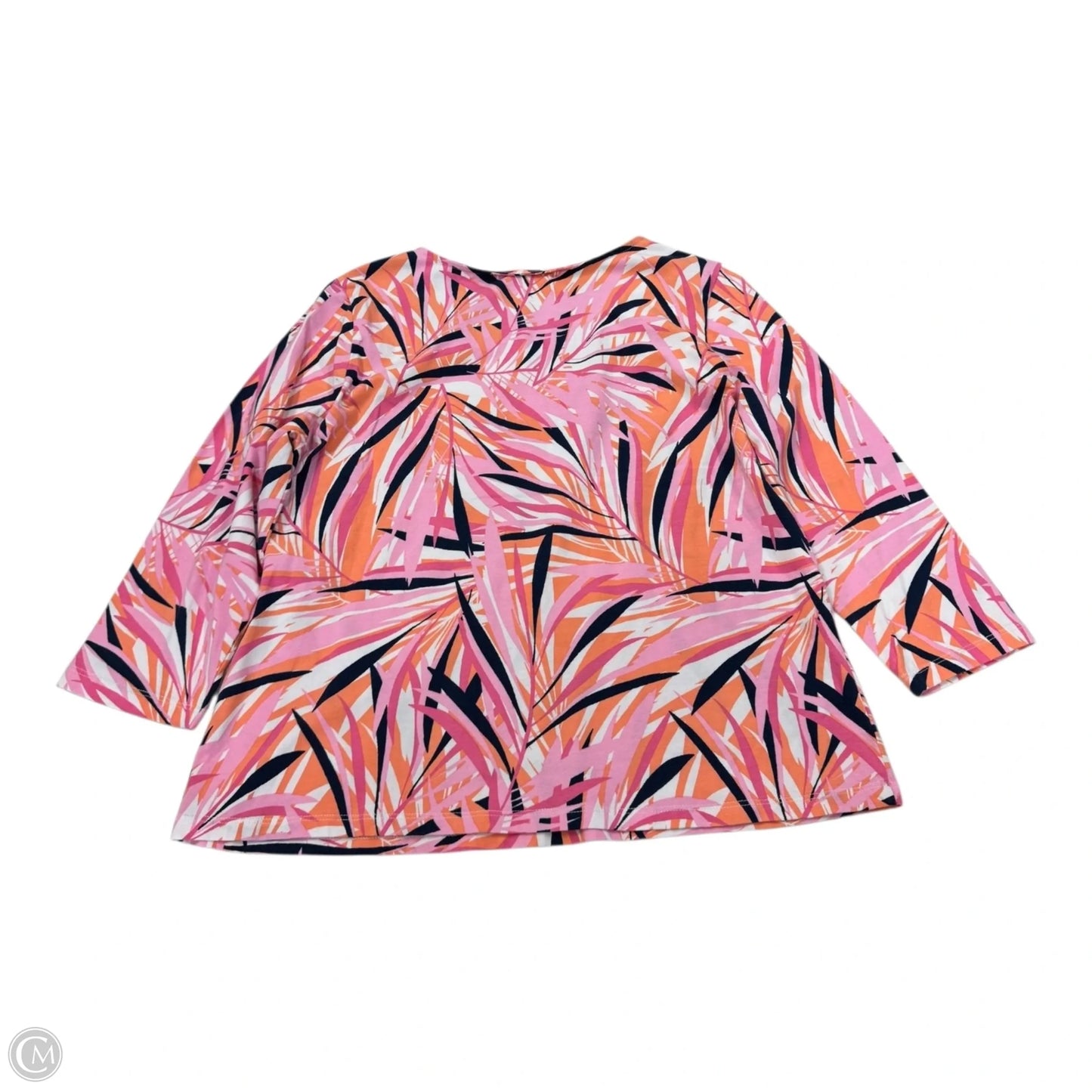 Top Long Sleeve Basic By Hearts Of Palm In Floral Print, Size: Lp