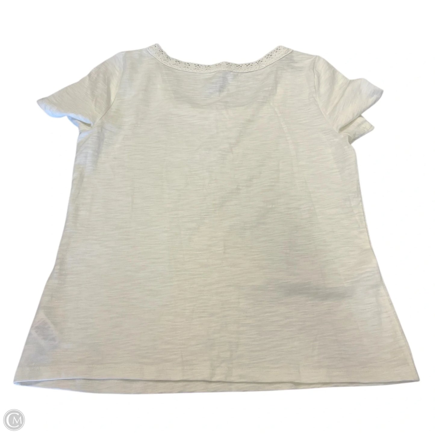 Top Short Sleeve By Talbots In Cream, Size: Mp