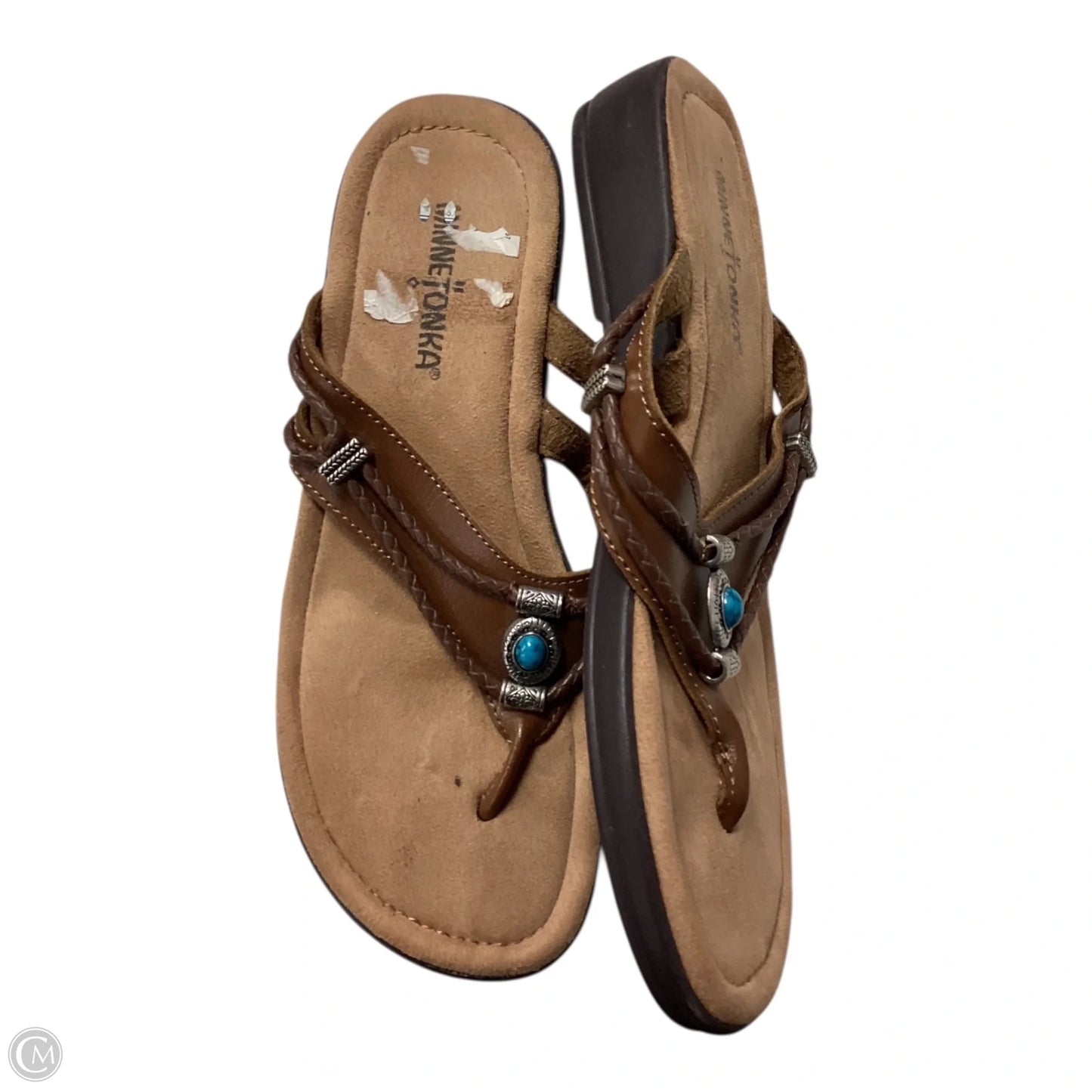 Sandals Flats By Minnetonka In Brown, Size: 7