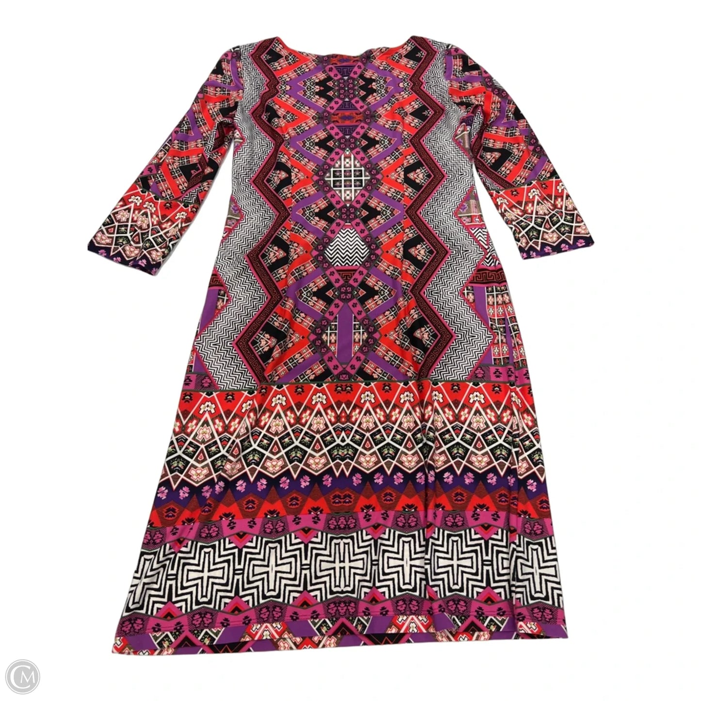 Dress Casual Short By London Times In Orange & Purple, Size: 4p