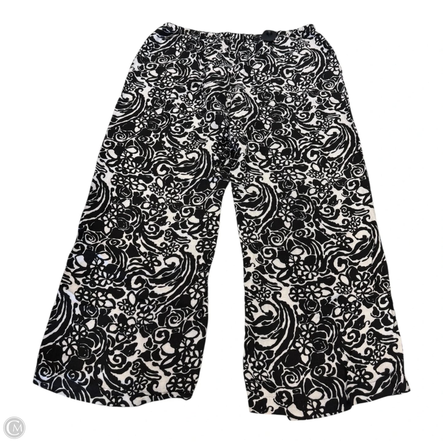 Pants Linen By Chicos In Black & White, Size: Xl