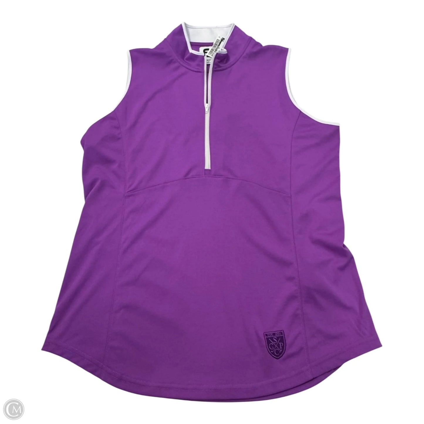 Athletic Tank Top By Clothes Mentor In Purple & White, Size: L