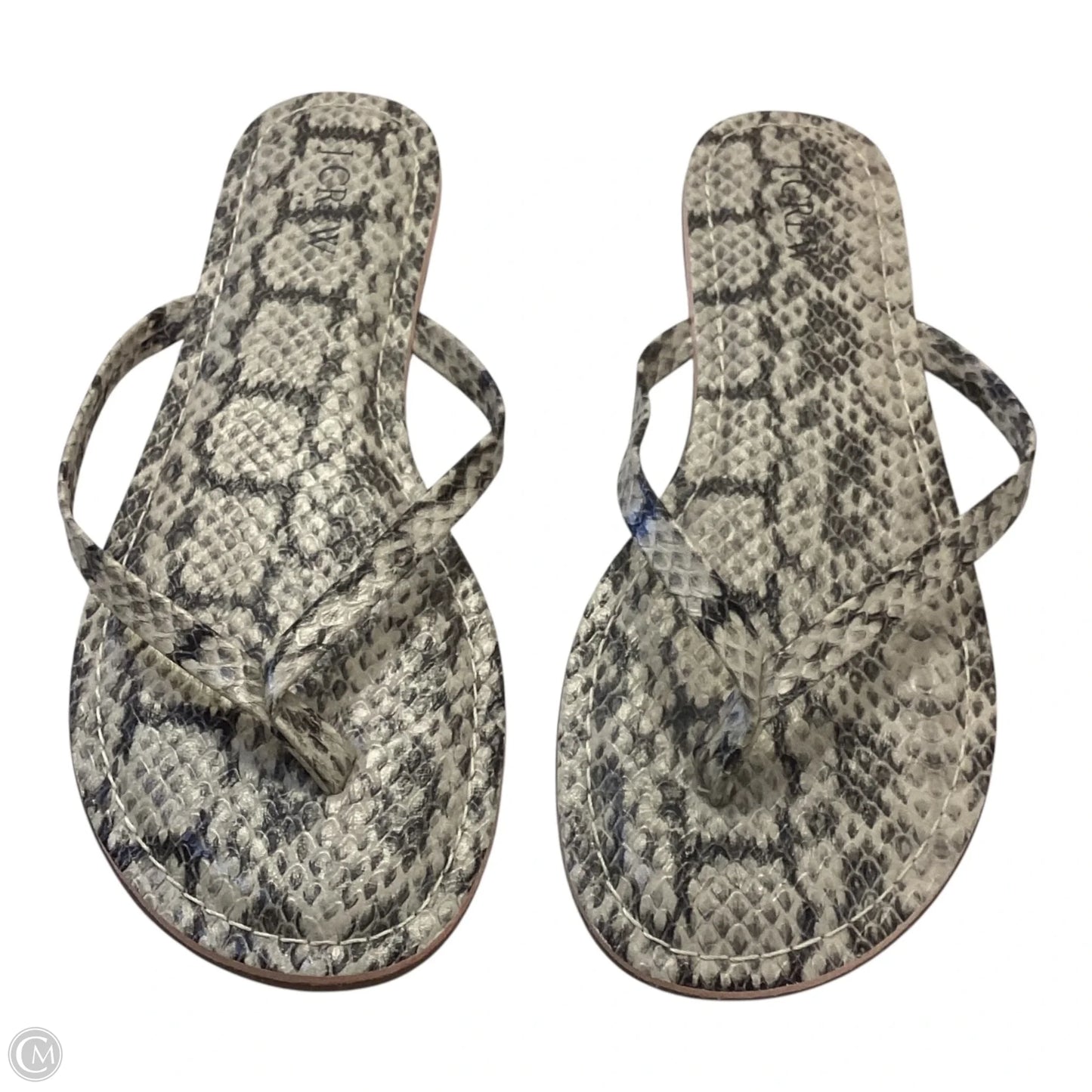 Sandals Flip Flops By J. Crew In Snakeskin Print, Size: 8