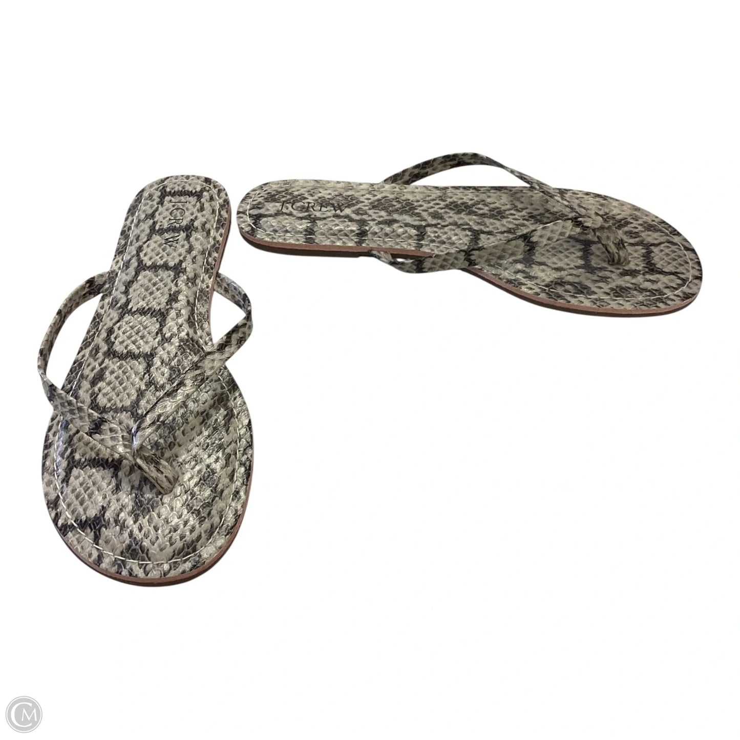 Sandals Flip Flops By J. Crew In Snakeskin Print, Size: 8
