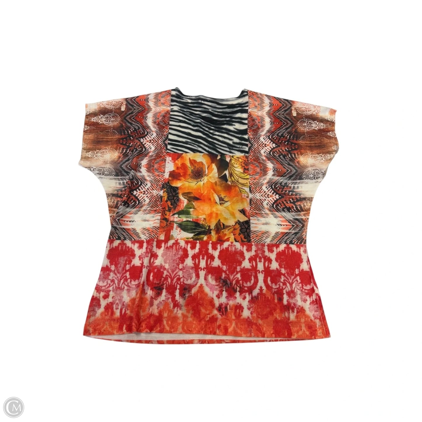 Top Short Sleeve By Chicos In Multi-colored, Size: M