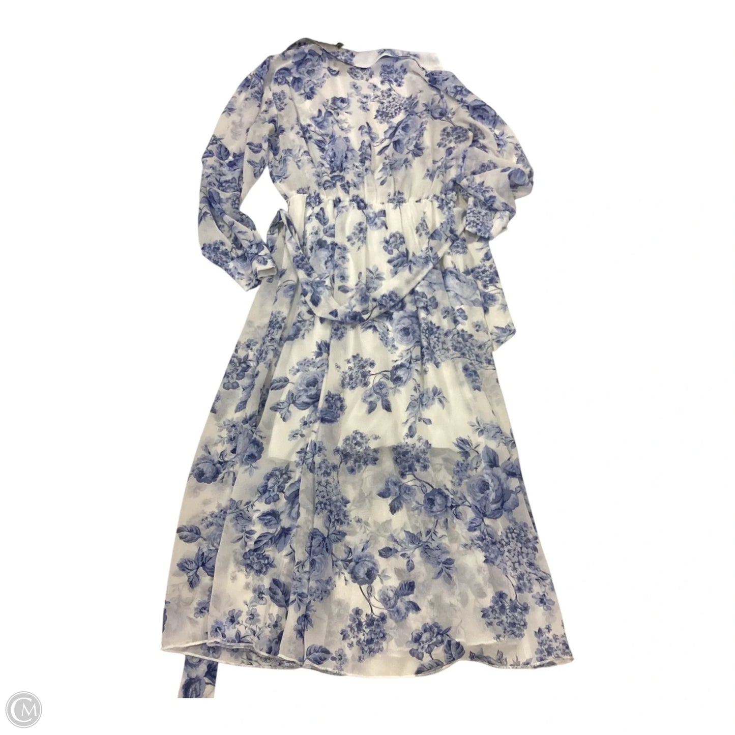 Dress Casual Midi By Clothes Mentor In Blue & White, Size: 6