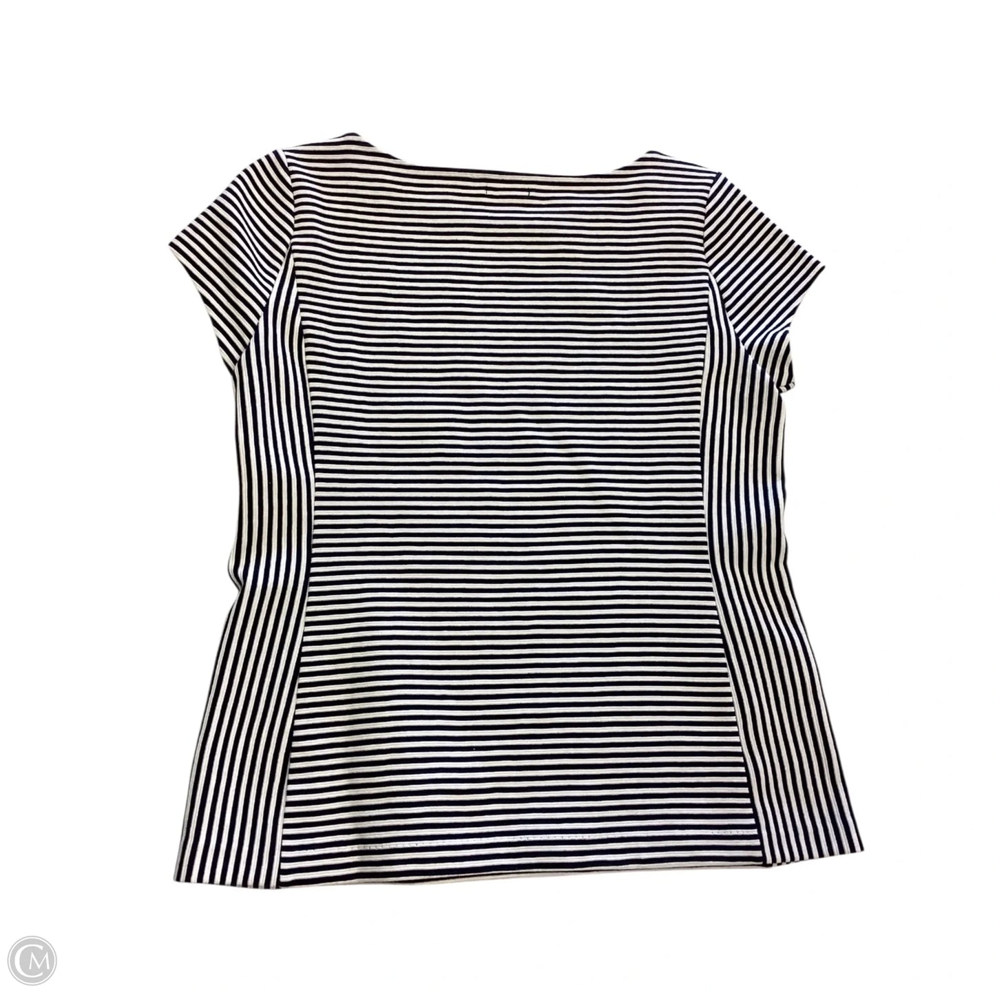 Top Short Sleeve By Ann Taylor In Striped Pattern, Size: M