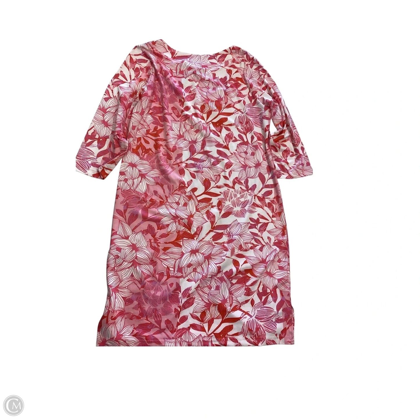 Dress Casual Midi By Caribbean Joe In Pink & White, Size: M
