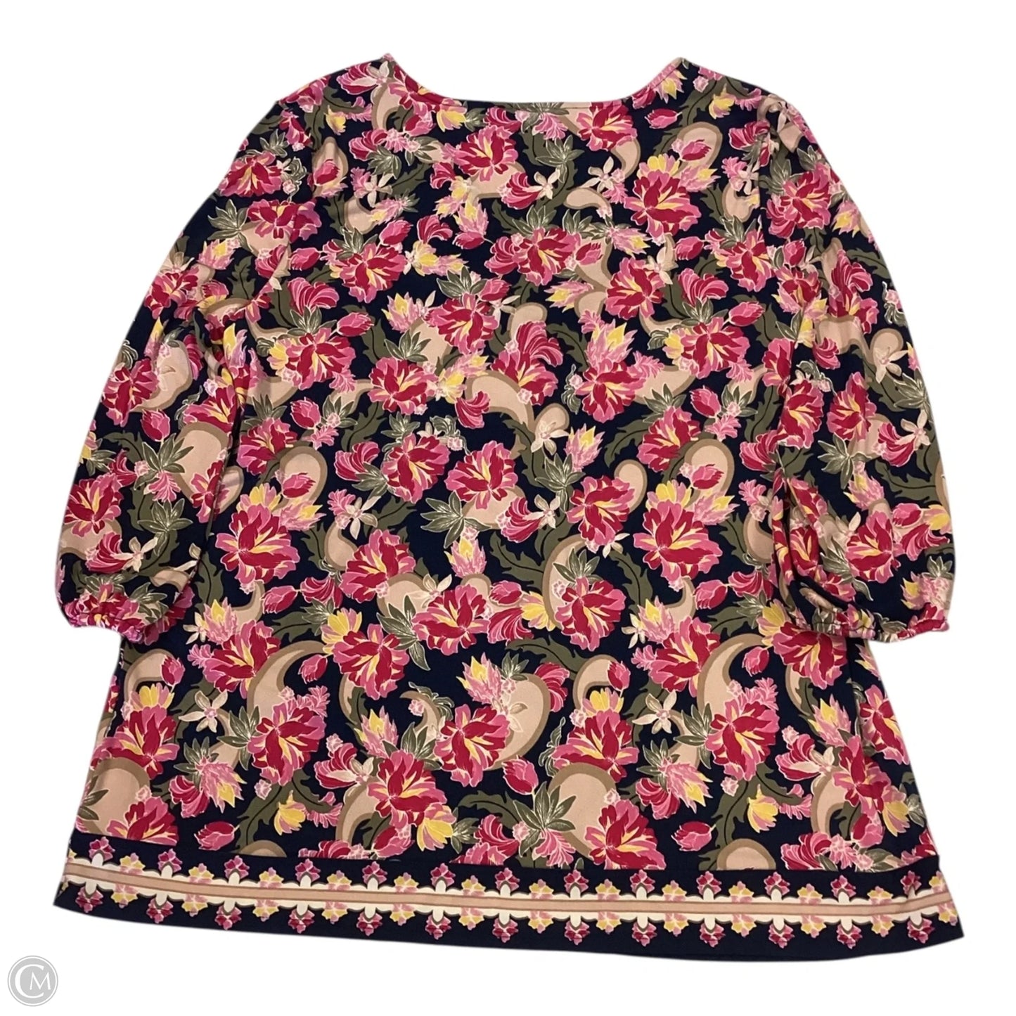 Top 3/4 Sleeve By Jm Collections In Floral Print, Size: Xl