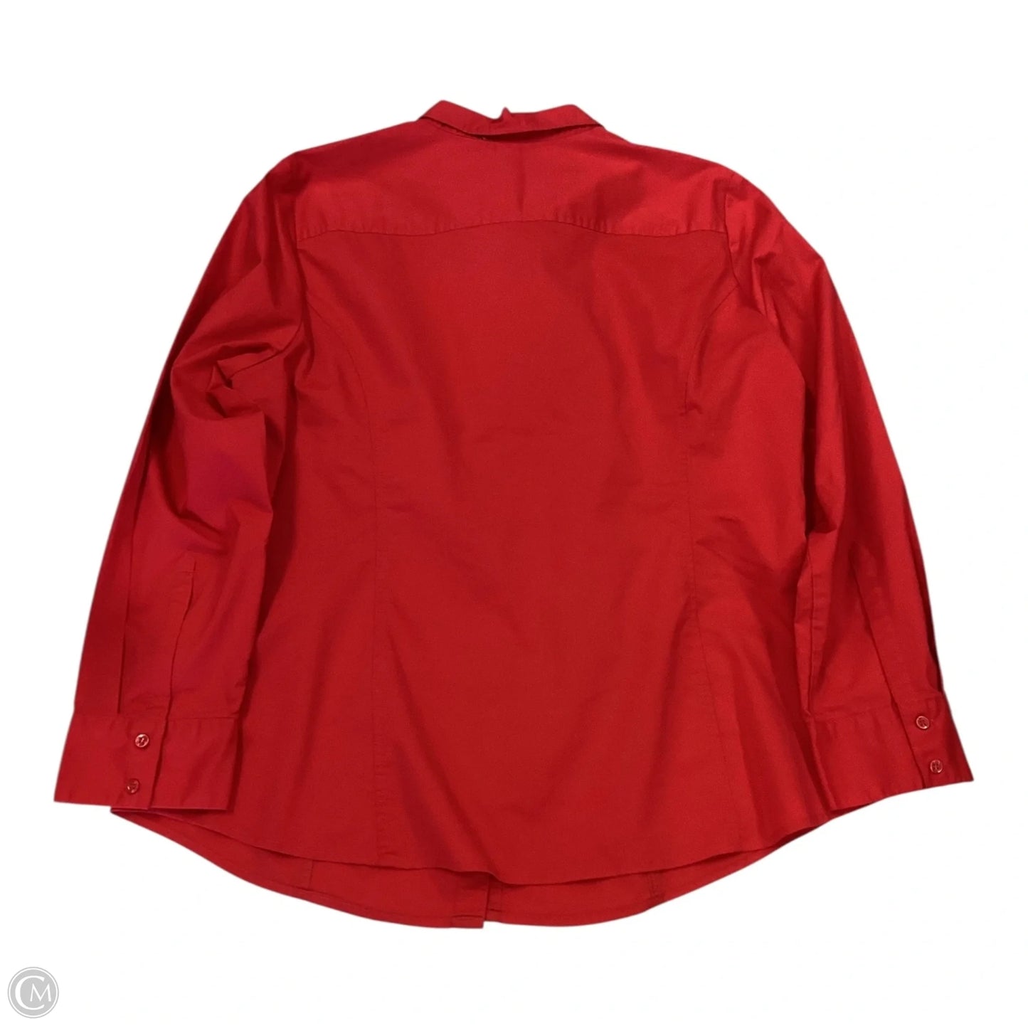 Top Long Sleeve By George In Red, Size: 2x