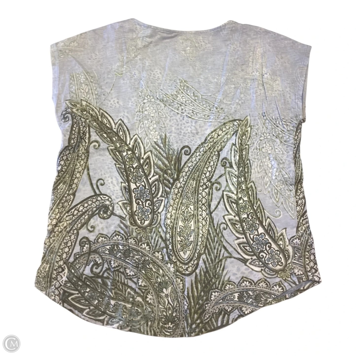 Top Short Sleeve By Chicos In Paisley Print, Size: M
