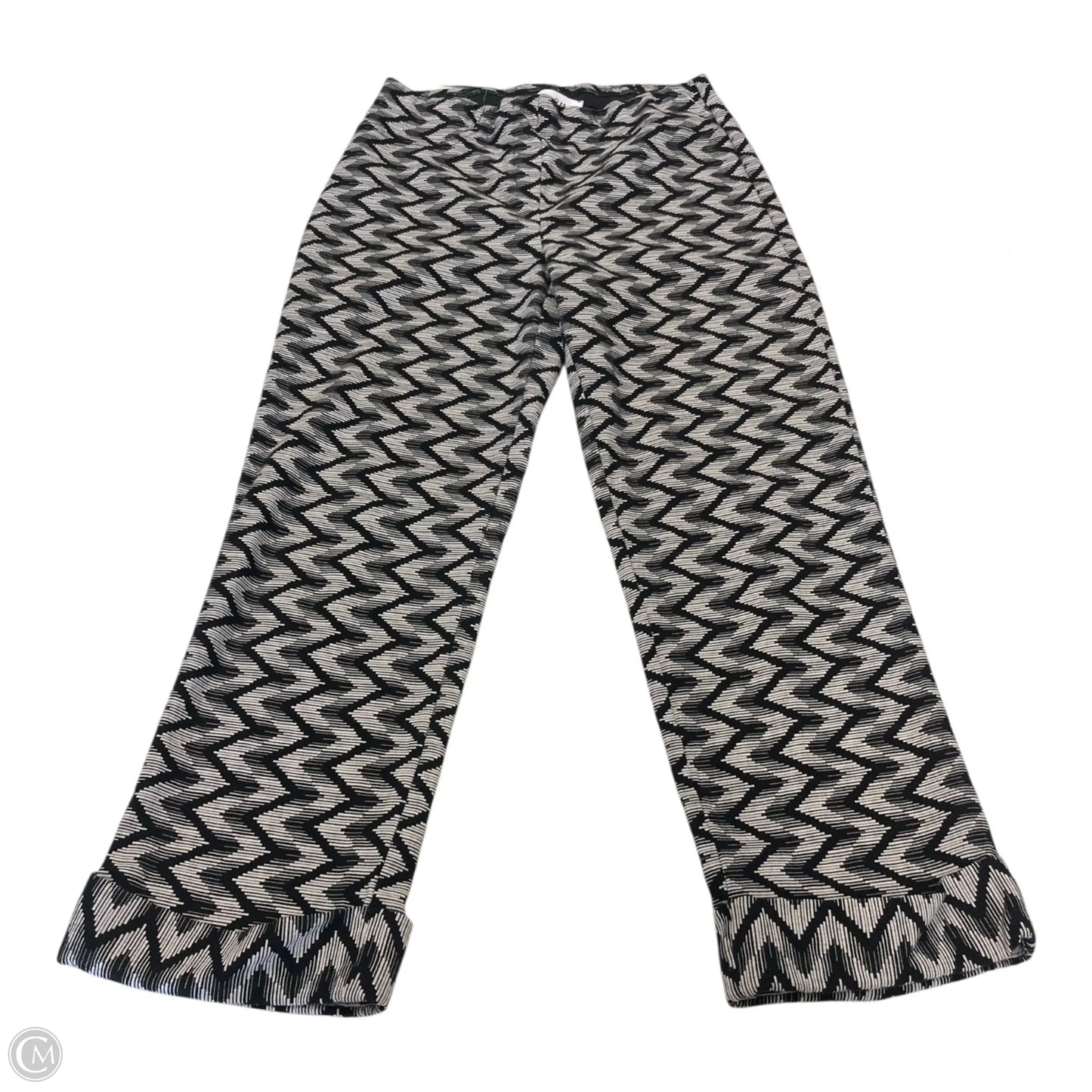 Pants Cropped By Joseph Ribkoff In Black & Grey, Size: 6