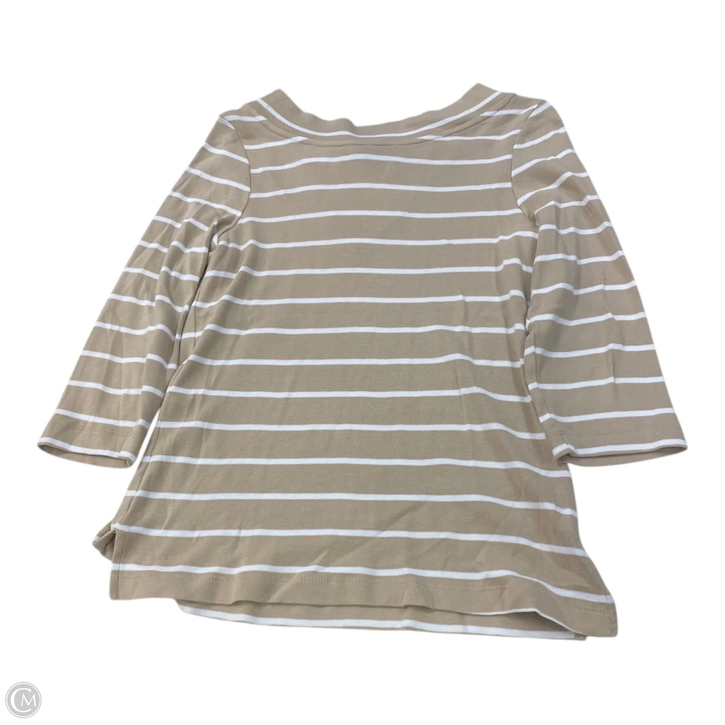 Top 3/4 Sleeve By Chicos In Striped Pattern, Size: Xs