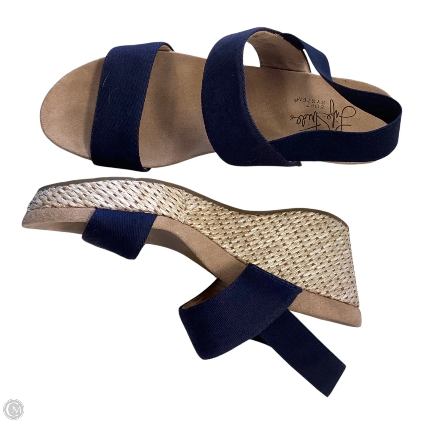 Sandals Heels Wedge By Life Stride In Navy, Size: 7.5