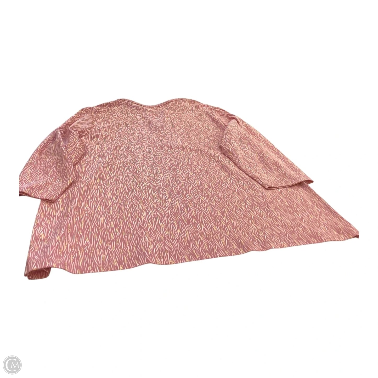Top 3/4 Sleeve By L.l. Bean In Pink & Yellow, Size: 3x