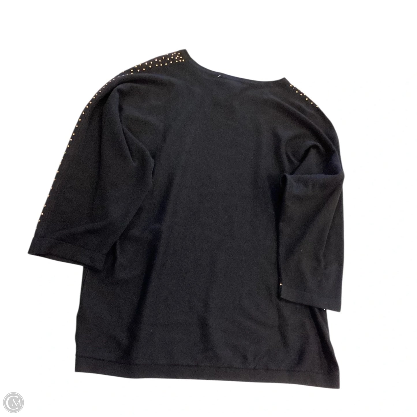 Sweater By Cable And Gauge In Black & Gold, Size: 1x