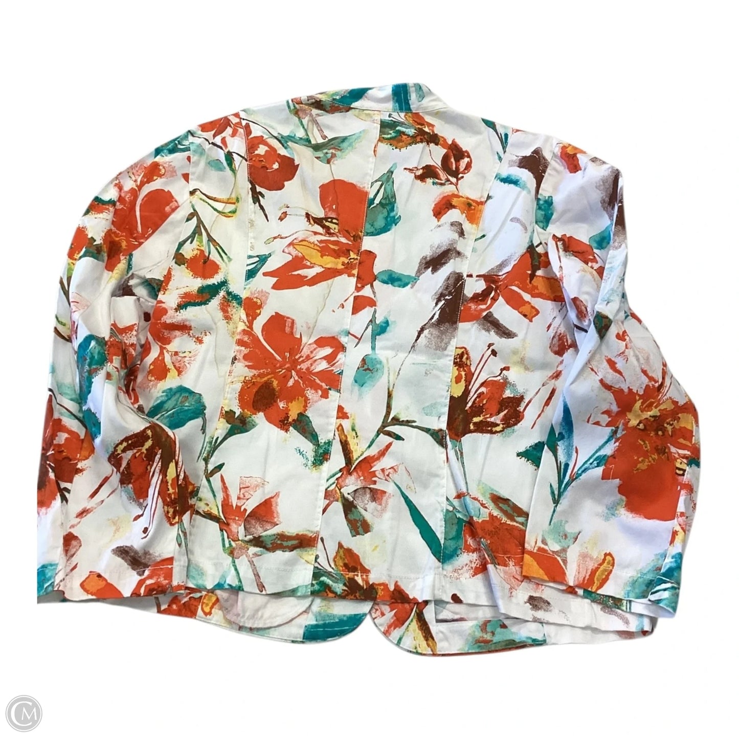 Blazer By Chicos Private Collection In Floral Print, Size: L