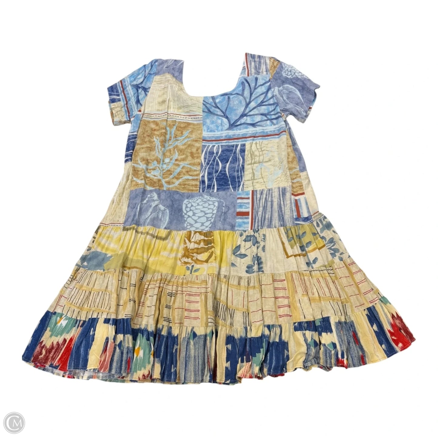 Dress Casual Short By Clothes Mentor In Blue & Brown, Size: M