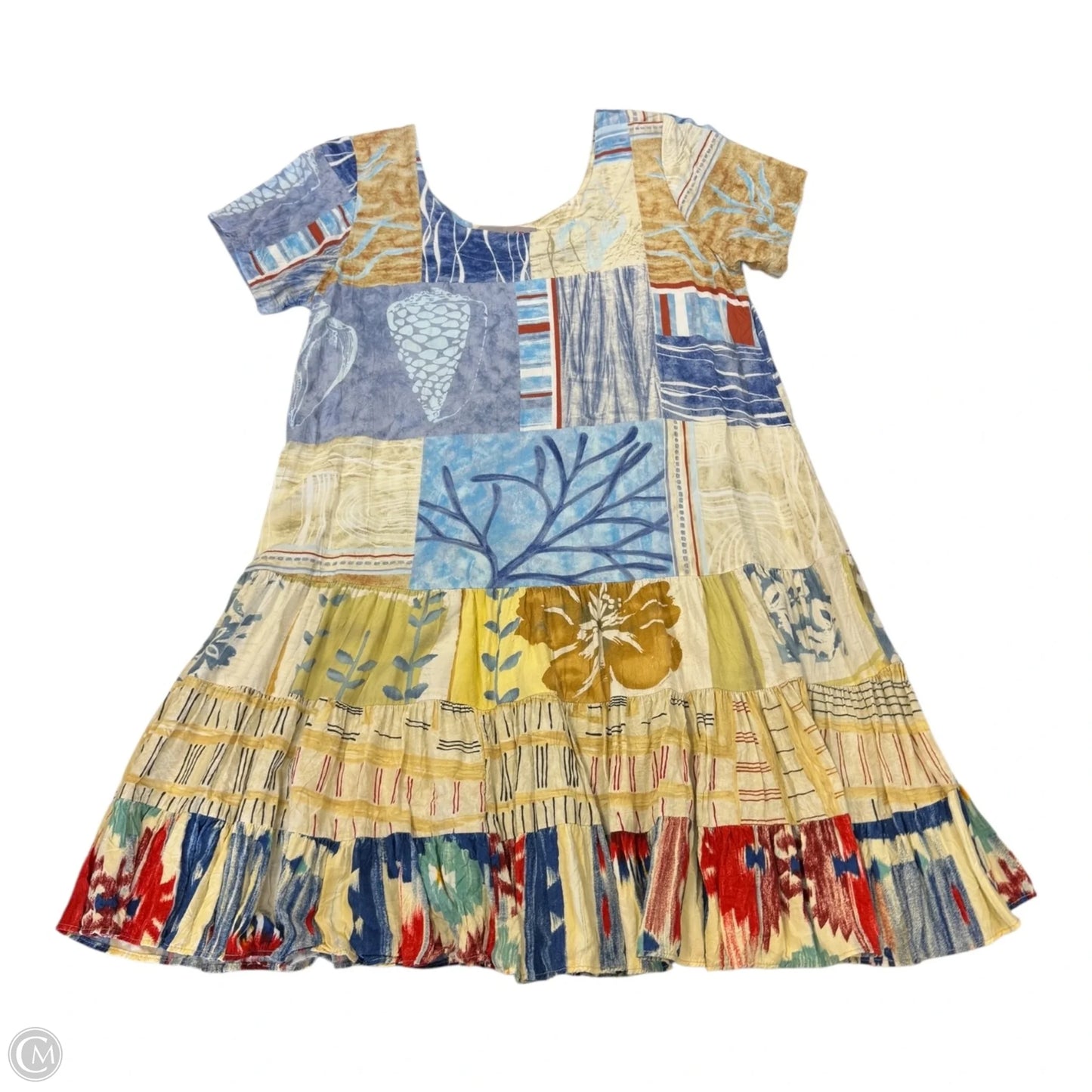 Dress Casual Short By Clothes Mentor In Blue & Brown, Size: M