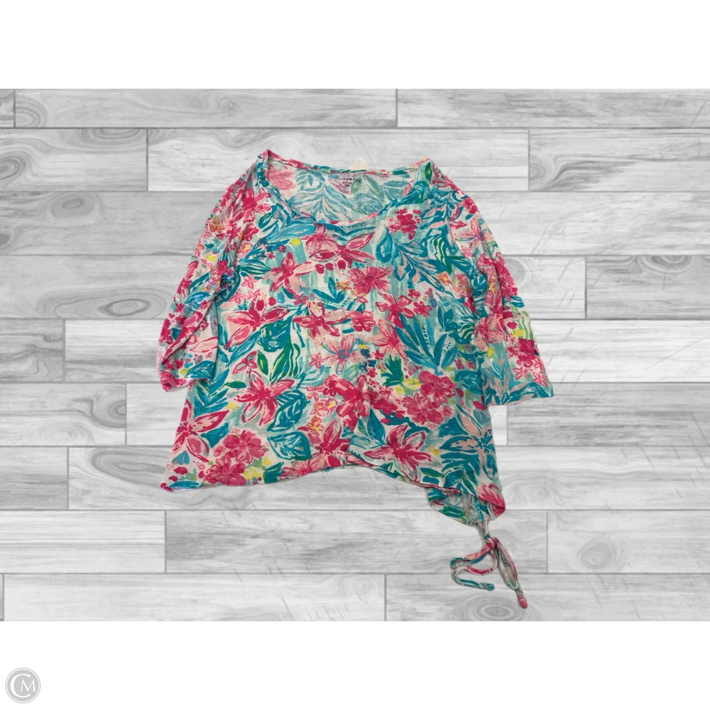 Top 3/4 Sleeve By Clothes Mentor In Floral Print, Size: Mp