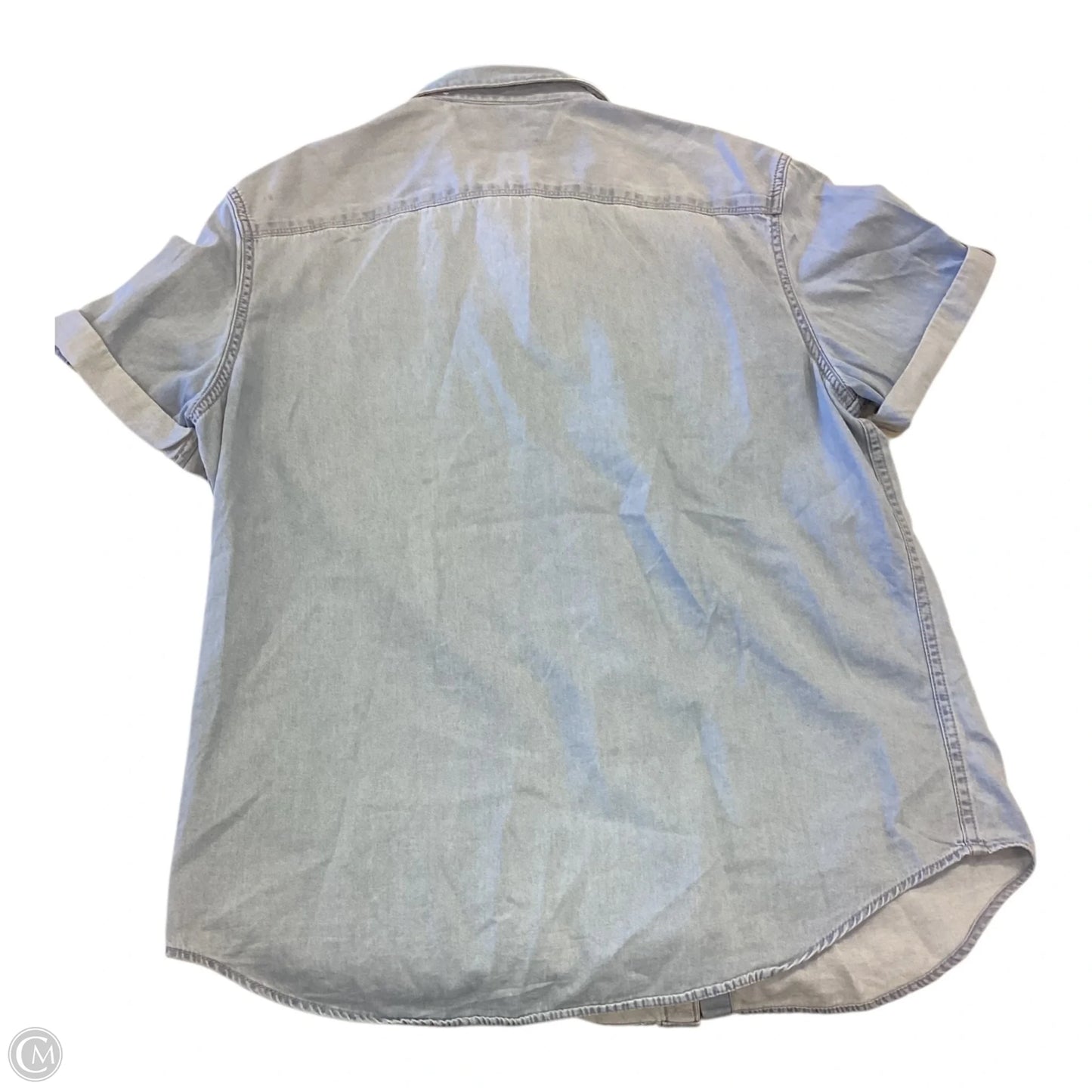 Top Short Sleeve By Calvin Klein In Blue Denim, Size: L