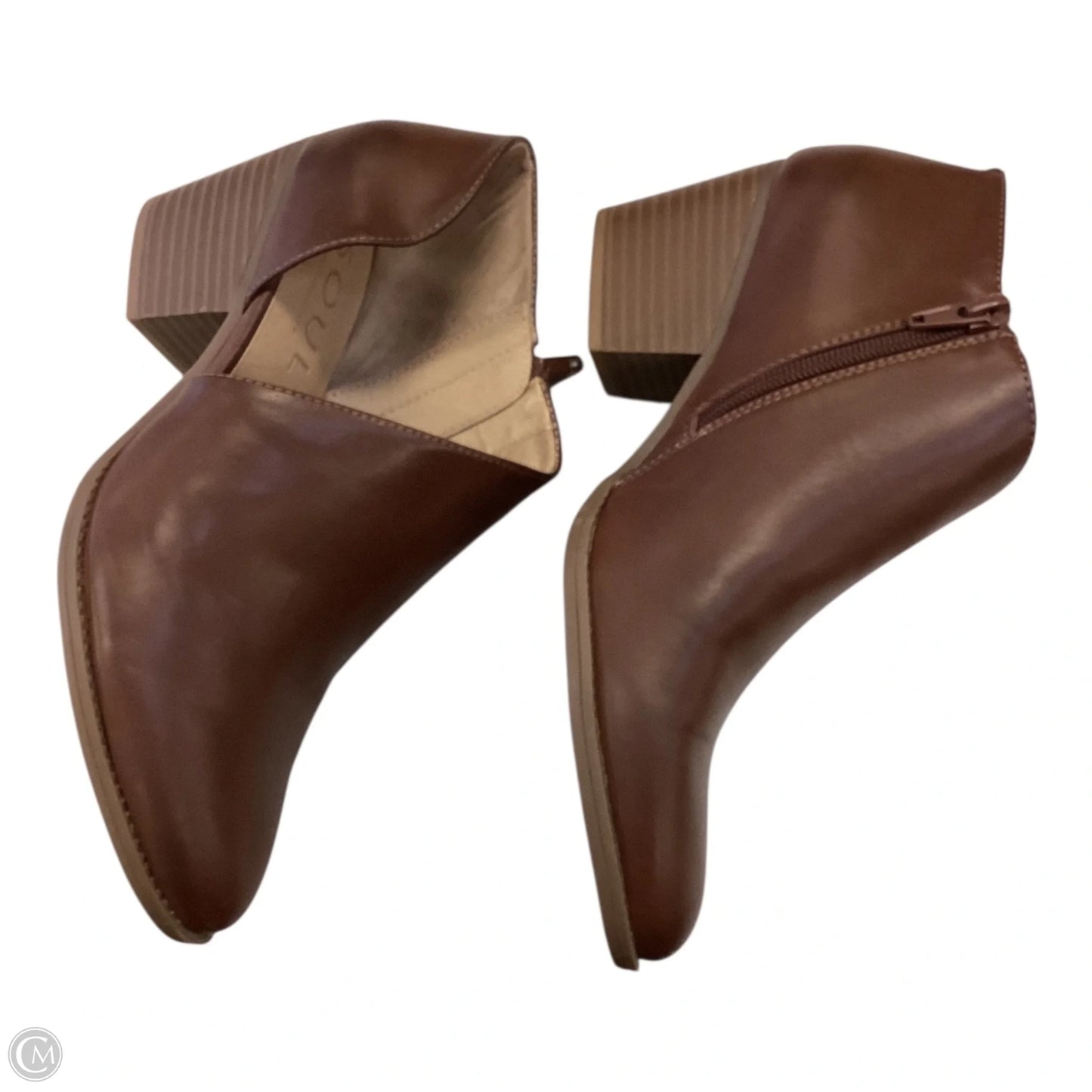 Boots Ankle Heels By Clothes Mentor In Brown, Size: 8