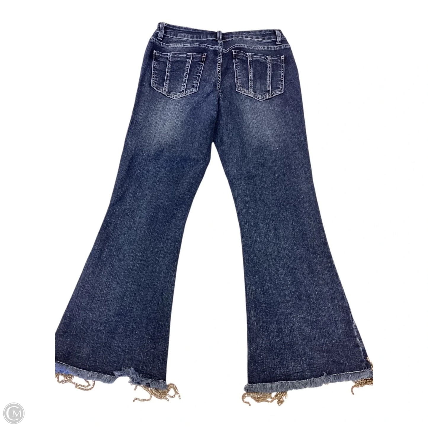Jeans Flared By Clothes Mentor In Blue & Silver, Size: 6