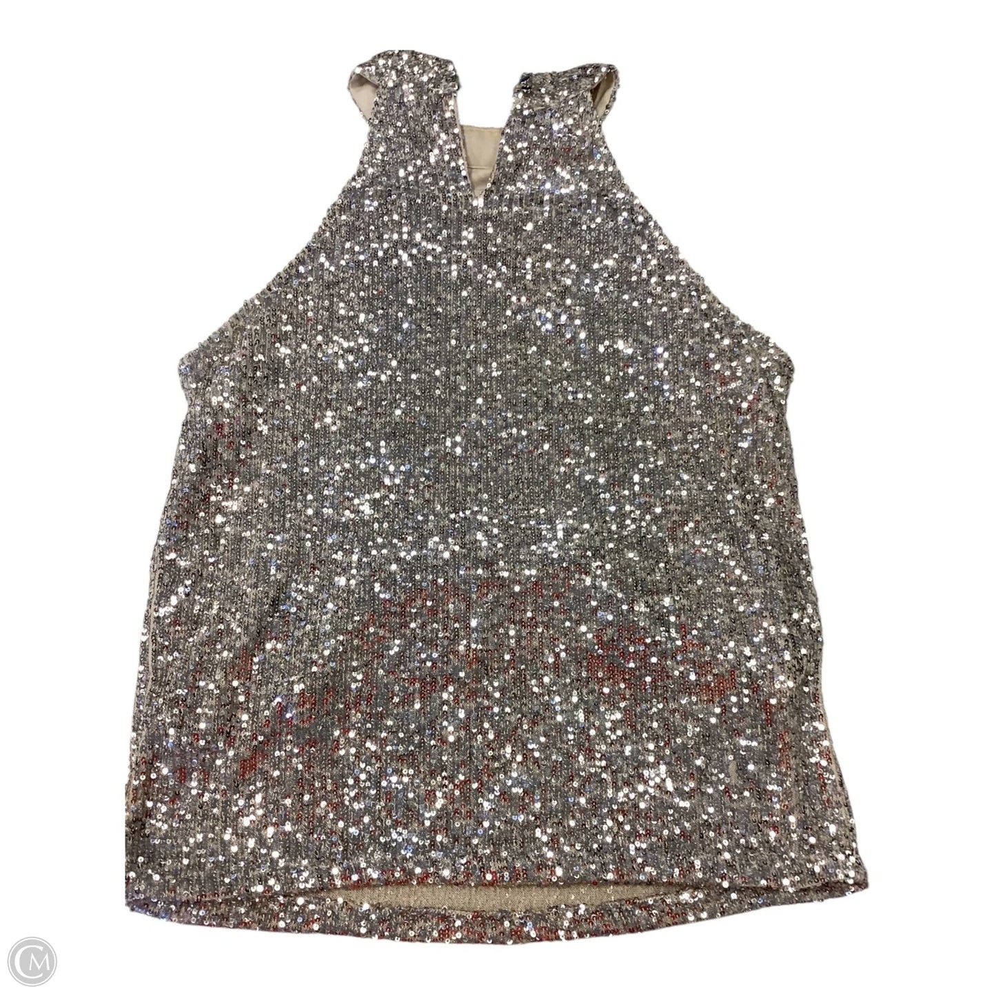 Top Sleeveless By Cable And Gauge In Silver, Size: M