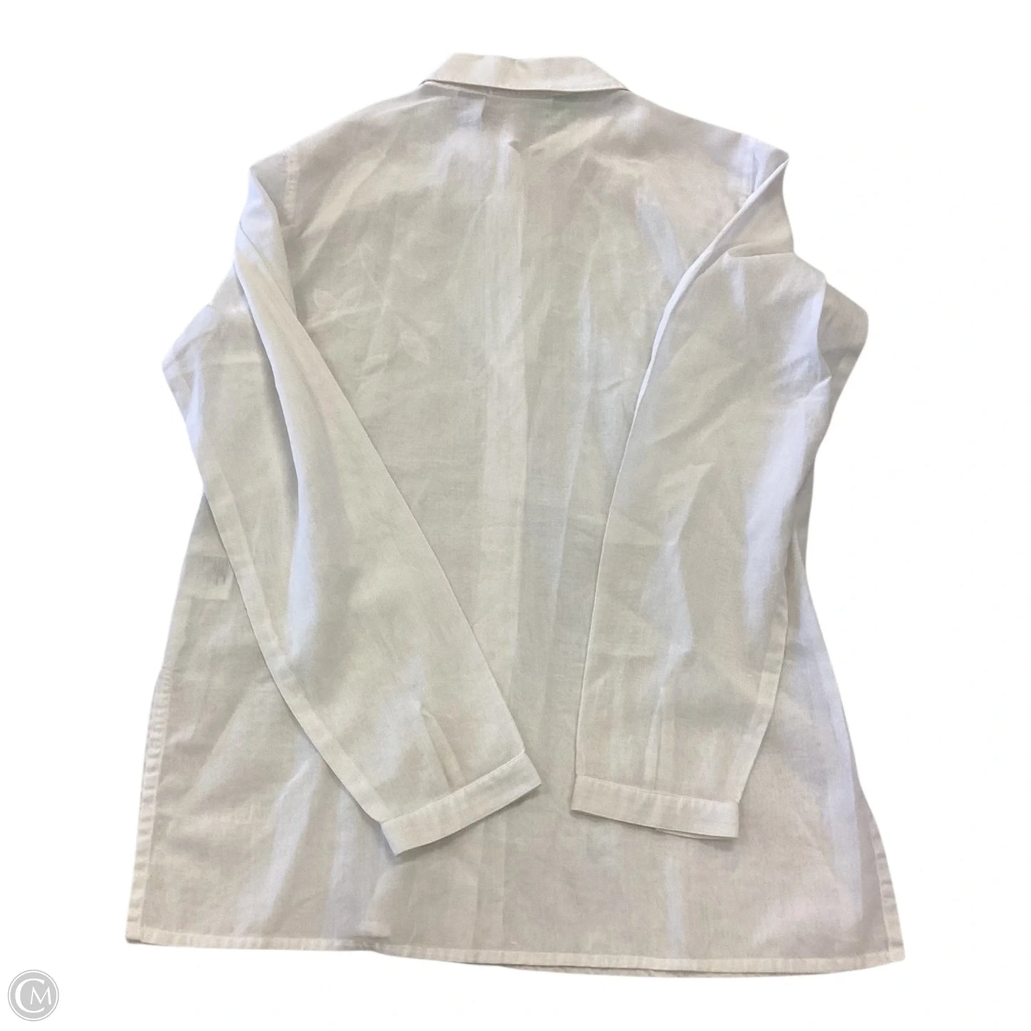 Top Long Sleeve By Liz Claiborne In White, Size: S