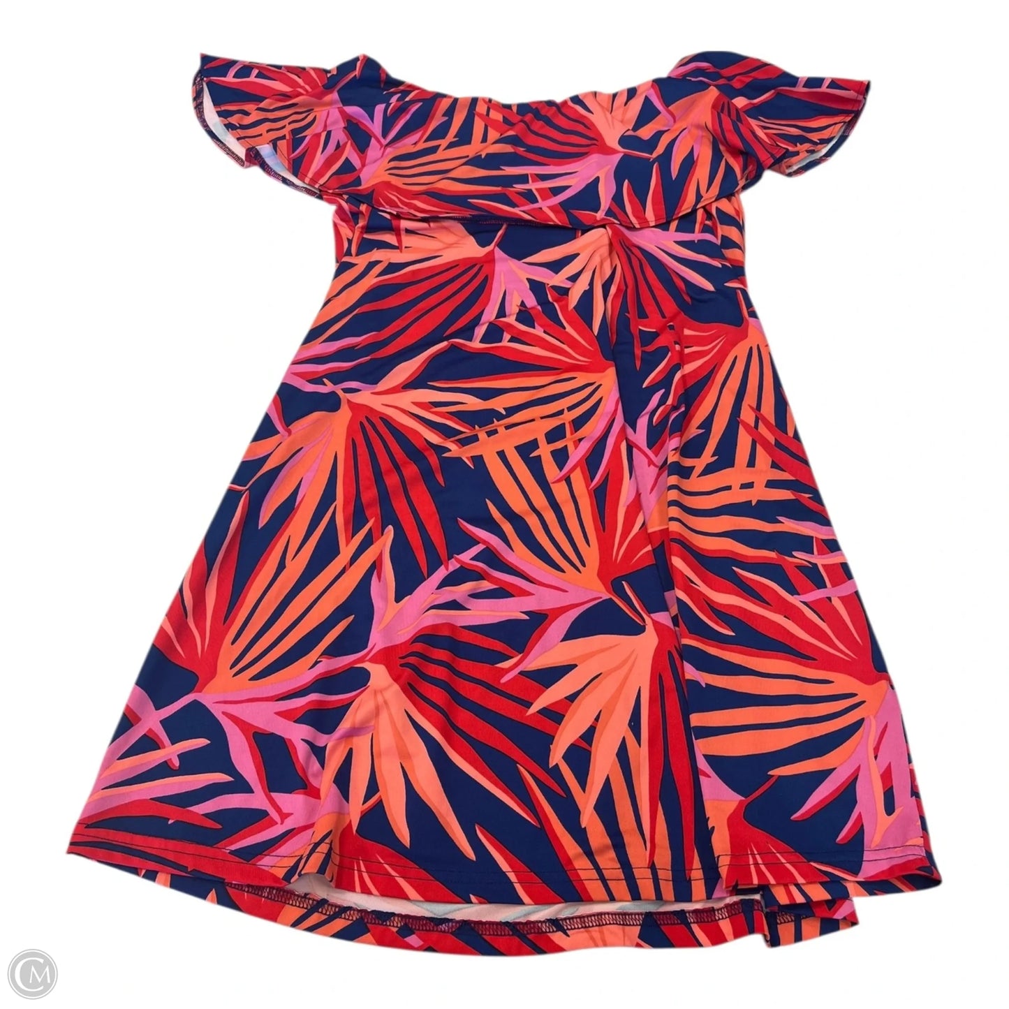 Dress Casual Short By Escapada Living In Tropical Print, Size: M