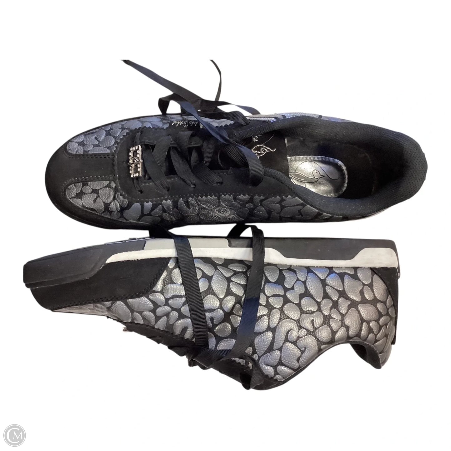 Shoes Sneakers By Baby Phat In Black & Silver, Size: 9