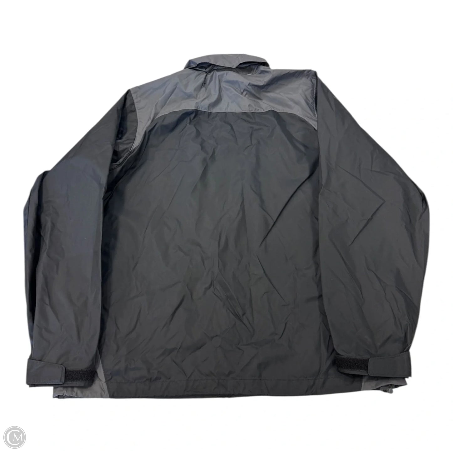 Jacket Windbreaker By Columbia In Black & Grey, Size: M