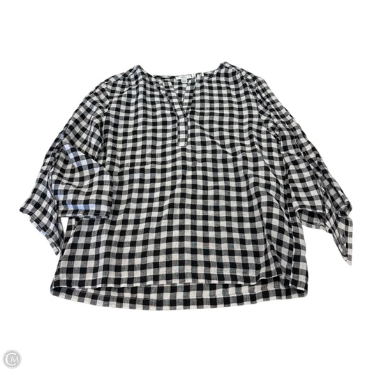 Top 3/4 Sleeve By Lord And Taylor In Black & White, Size: Lp